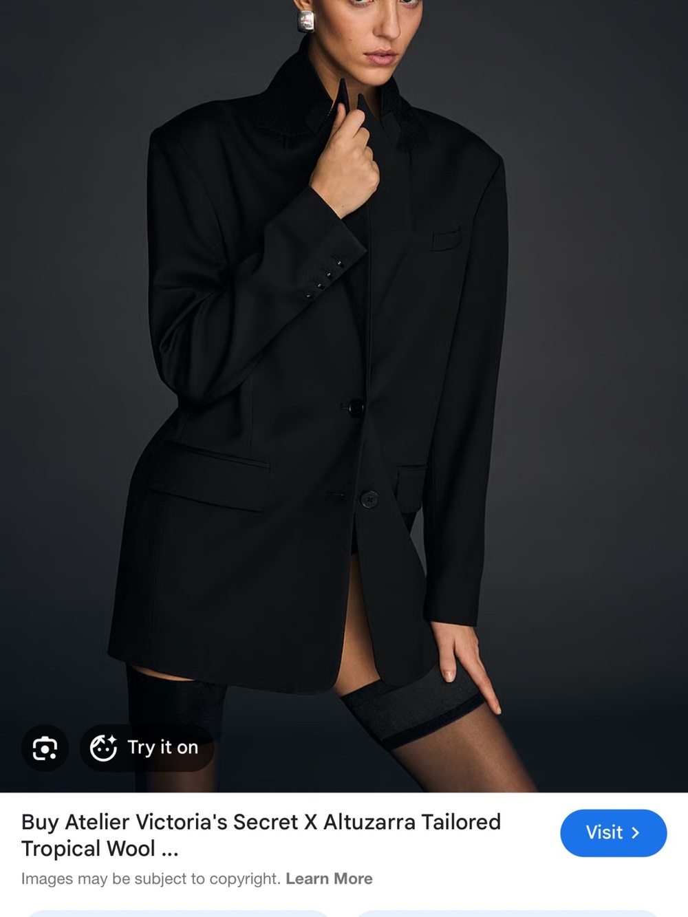 Victoria's Secret Black Tailored Blazer Jacket